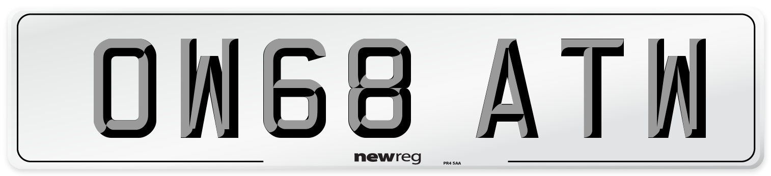 OW68 ATW Number Plate from New Reg